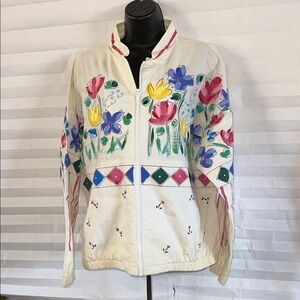 JD Designworks Women’s Handpainted Jacket Size 1 Artistic Statement Wearable Art
